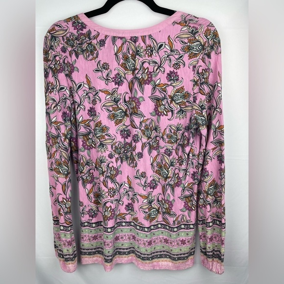 Vintage America pink floral peasant shirt with tassels women’s size M - Picture 8 of 14